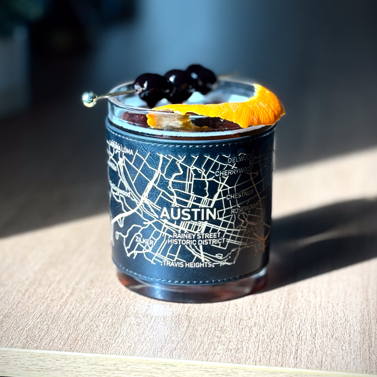 Leather Wrapped Del Mar DOF Whiskey Glasses - Bulk
