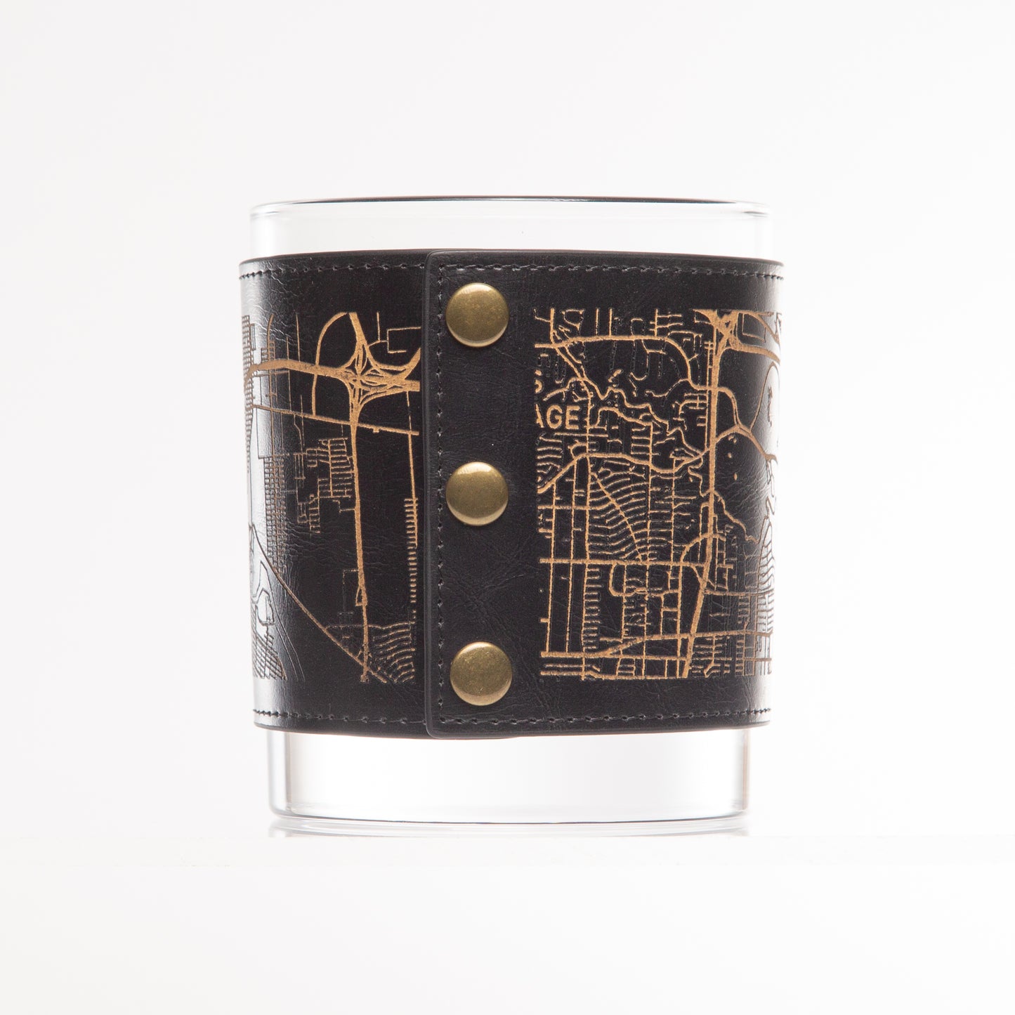 Leather Wrapped Del Mar DOF Whiskey Glasses - Box Set