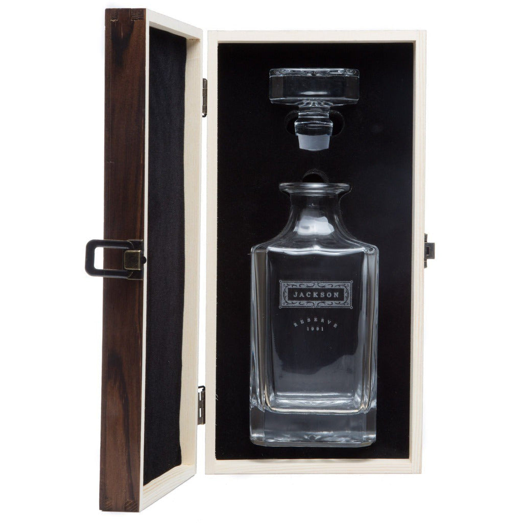 Whiskey Decanter: Father's Day Personalized Whiskey Decanter Swanky Badger Decanter Only (front and back) Yes