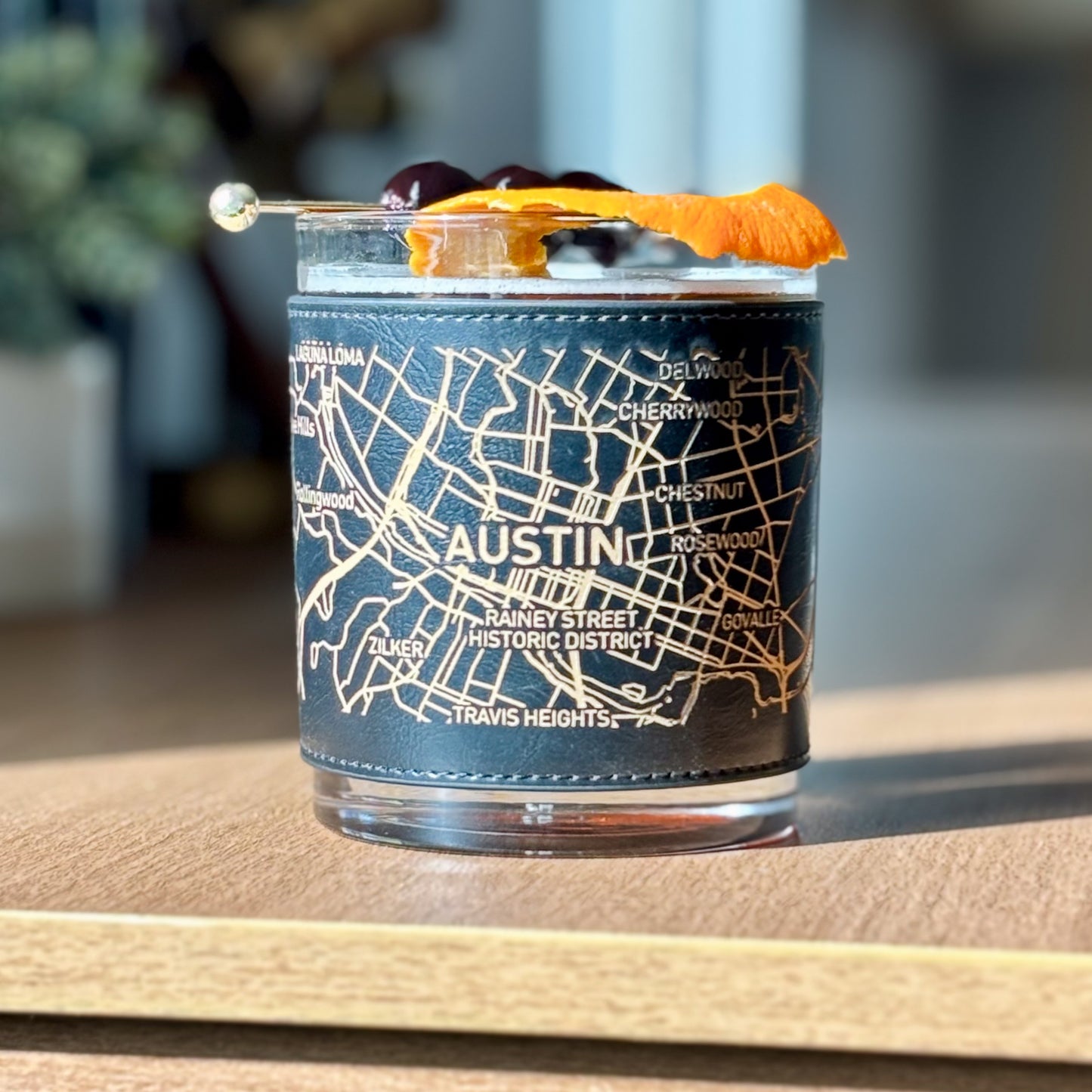 Leather Wrapped Del Mar DOF Whiskey Glasses - Box Set