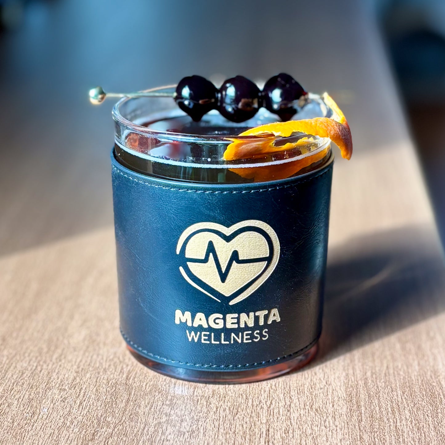 Leather Wrapped Del Mar DOF Whiskey Glasses - Box Set