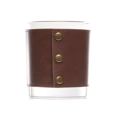 Leather Wrapped Del Mar DOF Whiskey Glasses - Box Set