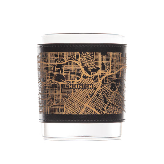 Leather Wrapped Del Mar DOF Whiskey Glasses - Box Set