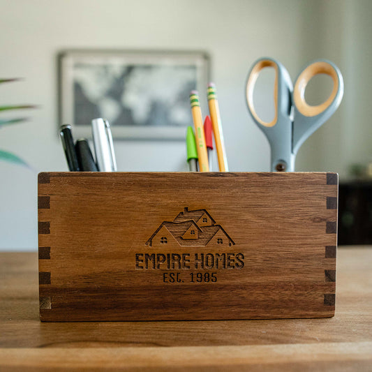 Branded Acacia Desk Organizer